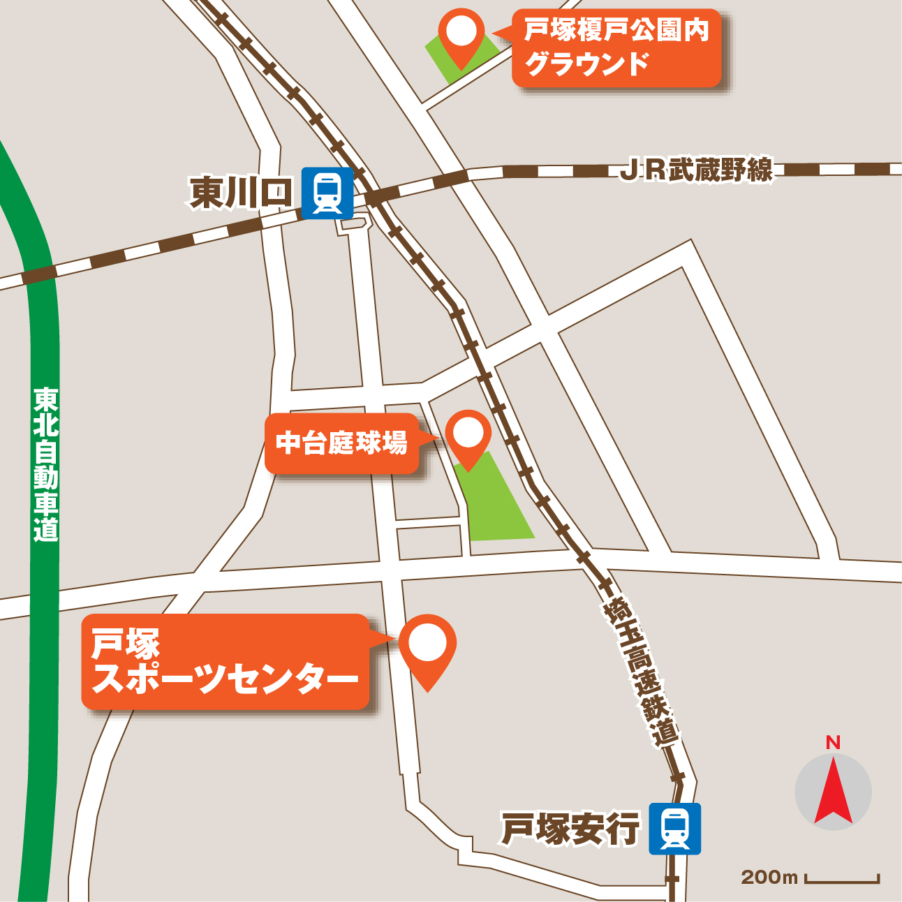 川口市戸塚スポーツセンターアクセスマップ